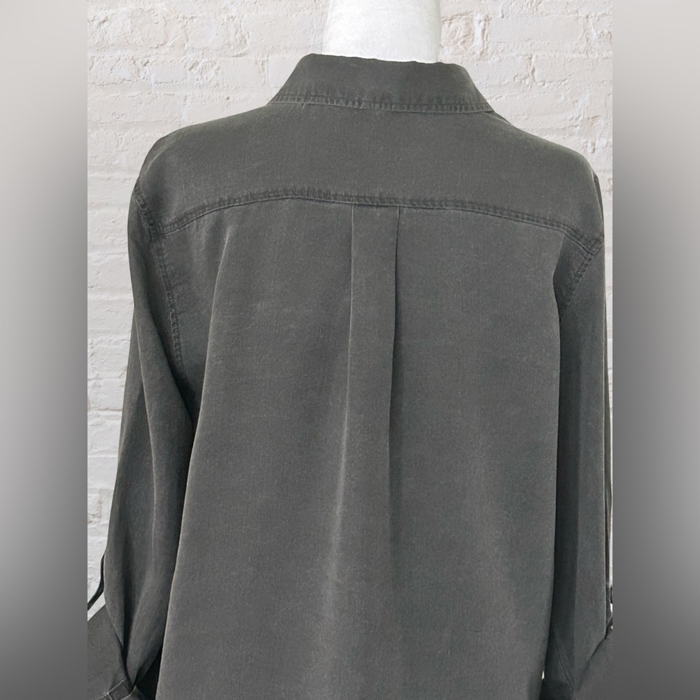 Dex Womens Dark Gray Denim Button Down Sz M NWT Western Country Hippie Bohemian - Picture 6 of 12